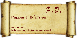 Peppert Dénes névjegykártya